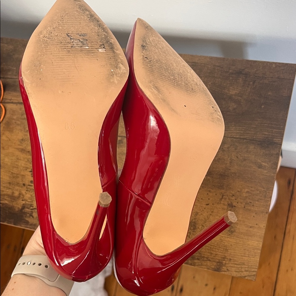 Steve Madden Glossy Red Heels - Picture 5 of 5